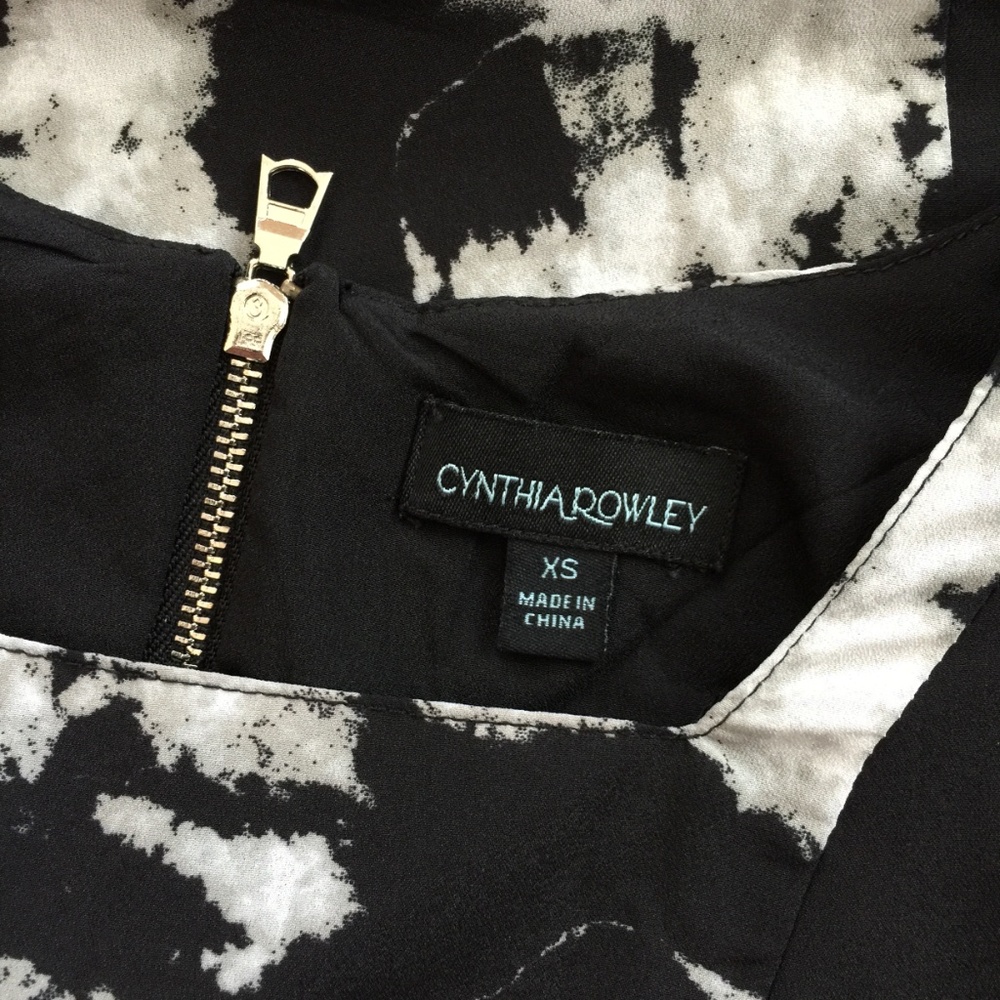 Cynthia Rowley XS Tank Back Zipper Abstract Print - Picture 7 of 8